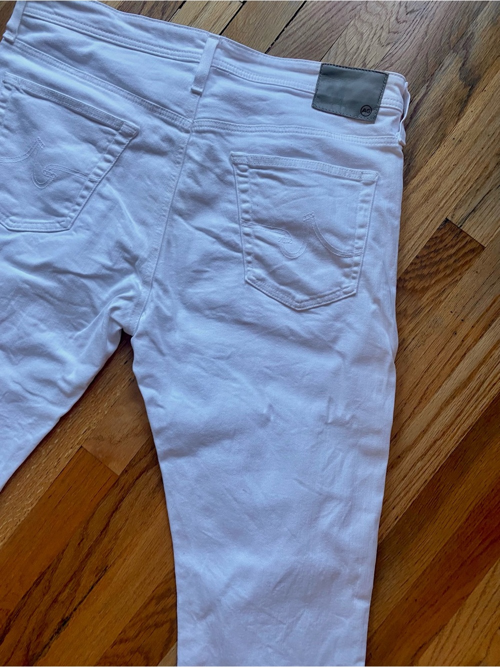 Ag Adriano Goldschmied The Everett Slim Straight White Jeans 36x34 - Picture 9 of 12